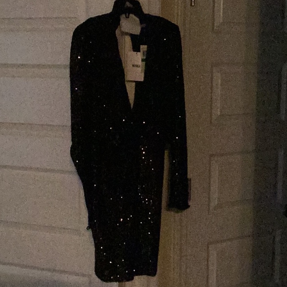 Black sequence party dress